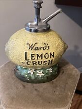 Vintage WARD'S Lemon Crush Counter Top Soda Ceramic Syrup Dispenser picture