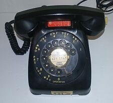 Vintage Automatic Electric Monophone Rotary Dial Desk Phone Black Works 213 Exc picture