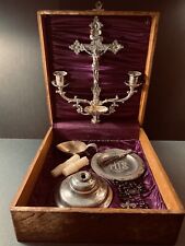 Antique Victorian - Last Rites Sick Call Box - 1897 - Cross Candelabra picture