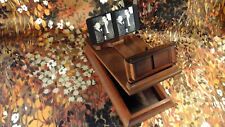  WALNUT - TABLETOP - STEREOViEWER, c.1895 -- w/  PEEK-A-BOO LENS COVER SHUTTERS picture