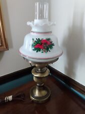 Vintage Hurricane Milk Glass Brass Desk Table Lamp Gone With The Wind Holidays picture
