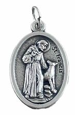 Catholic Saint Francis Bless & Protect My Pet Silver Tone Religious Medal Italy picture