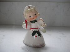 vintage Napco Christmas angel girl holding present bell ornament Japan DARLING picture