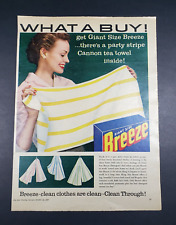 1957 Print Ad Breeze Giant Size Laundry Detergent Inside Find Cannon Tea Towel picture