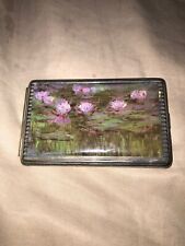 Retro Snap Shut Mirror Compact Telephone Address Book Combo Monet Water Lilies picture