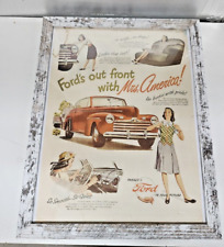 1946 Vintage Framed Automobile Advertising Art Ford Ms America Life Magazine Ad picture