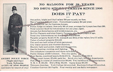York NE Nebraska Police Penitentiary Advertising No Saloons Vtg Postcard B35 picture