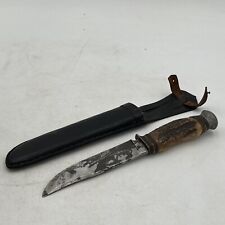 VINTAGE C. G. Co. Solingen Germany 457 Fixed Blade KNIFE Stagg Horn Handle picture