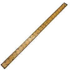 ANTIQUE STANLEY RULE AND LEVEL CO. NO. 30 BRASS & BOXWOOD Shrinkage RULER 24in picture