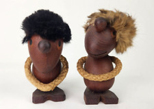 2x Vintage Hans Bolling Orskav & Co. DENMARK Teak Wood Optimist Toy Figures MCM picture