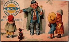 Clark's ONT Spool Cotton LUCKEY PLATT & CO POUGHKEEPSIE NY Victorian Trade Card picture