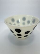 Vintage Fire King Milk Glass Black Polka Dot Nesting Mixing Bowl 6.5” Wide picture