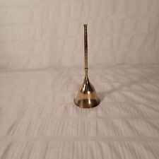 Mid-century Handmade Brass Vintage Teachers Bell with Etched Lines Decor Elegant picture