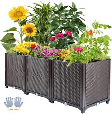 Deep Raised Garden Bed Plastic Planter Boxes for Vegetables Flowers Herbs  picture