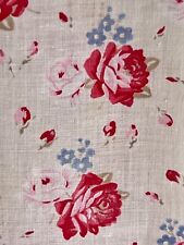 Antique Fabric French Floral Roses Cottage 1910 Shabby Chic Farmhouse Country picture