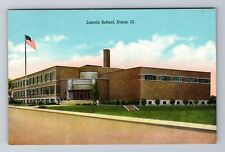 Dixon IL-Illinois, Lincoln School, Antique, Vintage Souvenir Postcard picture