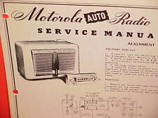 1949 MOTOROLA AUTO CAR AM RADIO FACTORY SERVICE SHOP REPAIR MANUAL MODEL 409 picture
