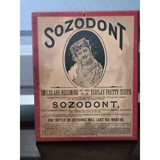 Antique SOZODONT Teeth Powder Advertisement Sign 1800s Paper on Board Sign picture