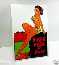 Colorado PIKE'S PEAK or BUST Pin-up Vintage Style Travel DECAL / Vinyl STICKER picture