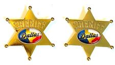 Dallas Sheriff Badge Metal Brass Design Souvenir Dallas Sheriff Badge Set of 2 picture