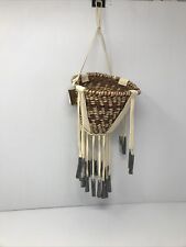 VTG Hand Crafted Apache Burden Basket Native American Indian W Metal Cones picture