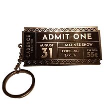 CADENCE THEATRE METAL ADMIT ONE TICKET KEY CHAIN KEY AUG 31st MATINEE SHOW picture