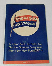 1941 Plymouth passenger cars owners information book Code P-14 picture