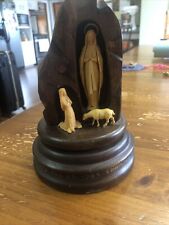 Vintage Our Lady Of Lourdes Statue With Music Inscribed Around Base See Pictures picture