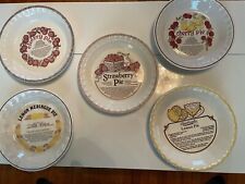 Set Of 5 Pie Plates With Recipe, Strawberry, Lemon, Cherry. Vintage. picture