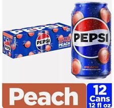 Pepsi Peach -Pepsi Soda Peach Limited Edition 12 fl oz 12 cans picture