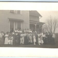 c1910s-20s Unknown Group of Women & Children RPPC Real Photo House Cute Kids A30 picture