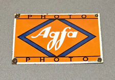 VINTAGE RARE 12” AGFA PHOTO FILM GERMANY PORCELAIN SIGN CAR GAS OIL TRUCK AUTO picture