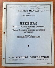 Vintage 1930s Original Seeburg Manual Parts List Wall-O-Matic Remote Speakers picture