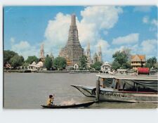 Postcard View of Wat-Arun by the Chao-Praya river-side, Bangkok, Thailand picture