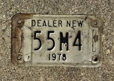 Vintage Dealer New Indiana Motorcycle License Plate 1978 picture