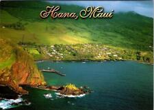 Maui HI Hawaii  HANA BIRD'S EYE VIEW  Homes~Pier~Coastline   4X6 Modern Postcard picture