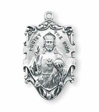 H&M Sterling Silver Christ The King Medal Pendant, 1 1/16 Inch picture