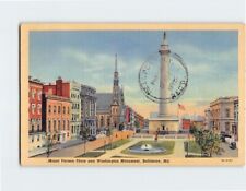 Postcard Mount Vernon Place and Washington Monument, Baltimore, Maryland picture