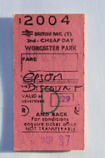 Railway Ticket Worcester Park to Epson 2nd class BR #2004 picture