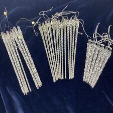 26 GLASS CHRISTMAS ICICLE ORNAMENTS TWIST W LOOP picture
