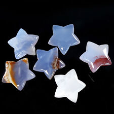 20/30/40mm Star Hand Carved Blue Chalcedony Natural Crystal Quartz DIY Craft picture