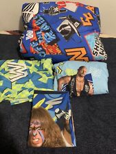 2020 WWF Undertaker Full Bed Spread, Fitted, Sheet, And 2 Pillowcases VTG Look picture