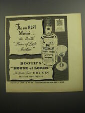 1956 Booth's House of Lords Gin Ad - The one best Martini picture