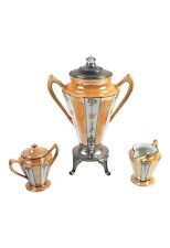 Vintage Orange Floral Fraunfelter Royal Rochester China Teapot Set Percolator picture