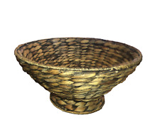 Wicker Woven Pedestal Fruit Bowl Display Large 14 1/2” picture