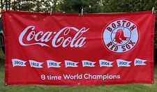 New Boston Red Sox 8X World Champions Coca Cola Banner Sign 72x36 In POP Advert picture