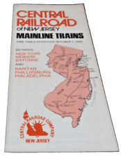 OCTOBER 1975 CNJ CENTRAL OF NEW JERSEY MAINLINE TRAINS PUBLIC TIMETABLE picture