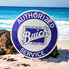 AUTHORIZED BUICK SERVICE CARS 6 FEET ROUND PORCELAIN ENAMEL SIGN 72 INCHES DSP picture