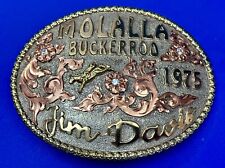 Molalla Buckeroo 1975 Jim Davis trophy award belt buckle by Tres Rios Silver picture