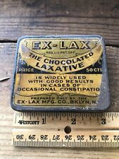 Old Vintage Ex-Lax Chocolate Laxative Advertising Medicine Tin Empty picture